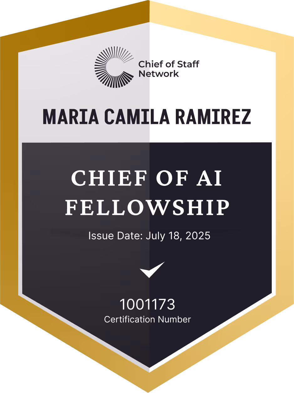 Chief of AI Fellowship (Maria Camila Ramirez)