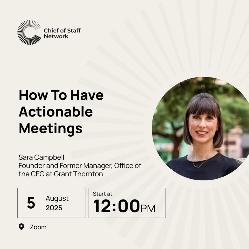 How To Have Actionable Meetings (Tues Aug 5)
