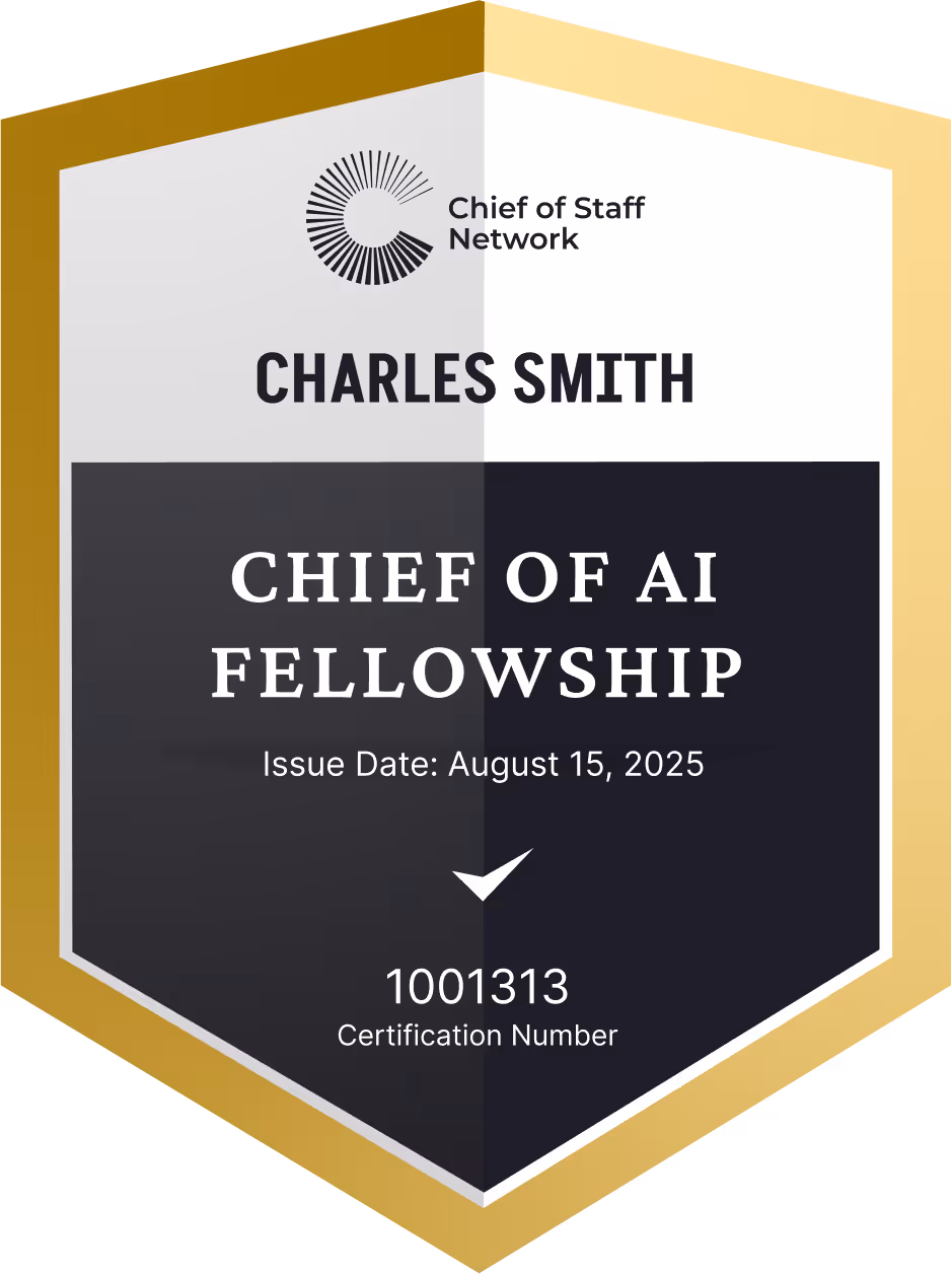 Chief of AI Fellowship (Charles Smith)
