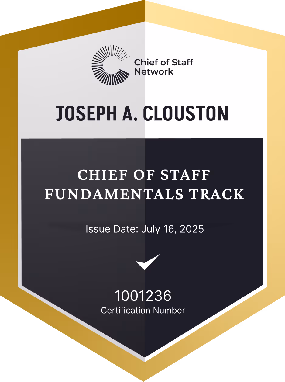 Chief of Staff Fundamentals Track (Joseph A. Clouston)