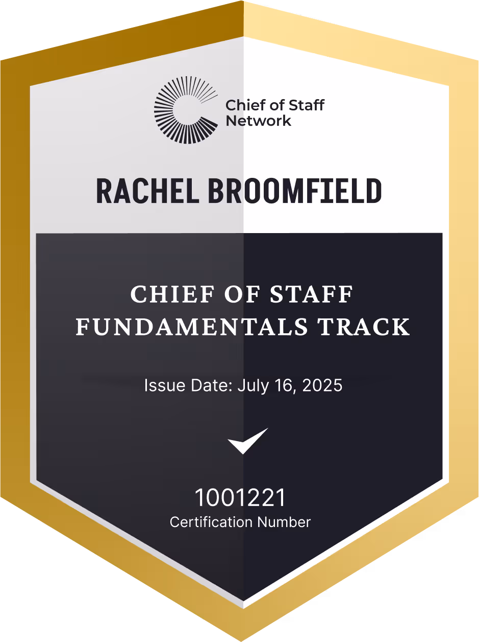 Chief of Staff Fundamentals Track (Rachel Broomfield)