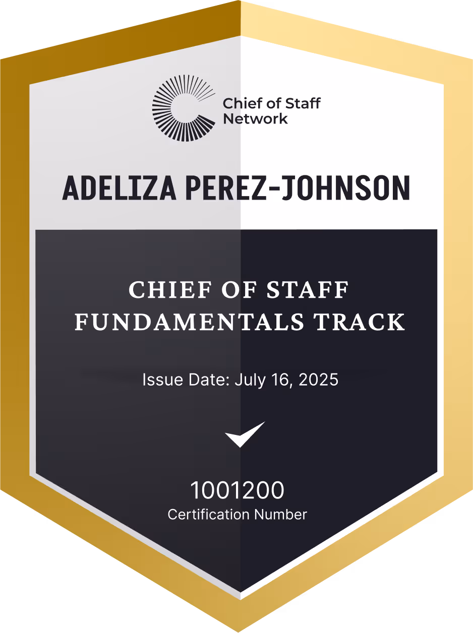 Chief of Staff Fundamentals Track (Adeliza Perez-Johnson)