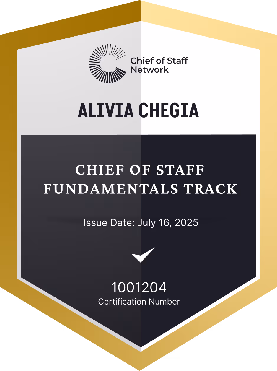 Chief of Staff Fundamentals Track (Alivia Chegia)
