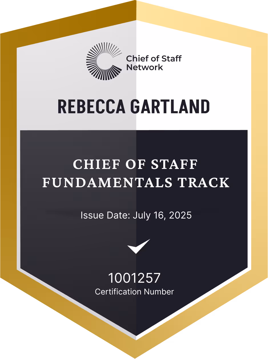 Chief of Staff Fundamentals Track (Rebecca Gartland)