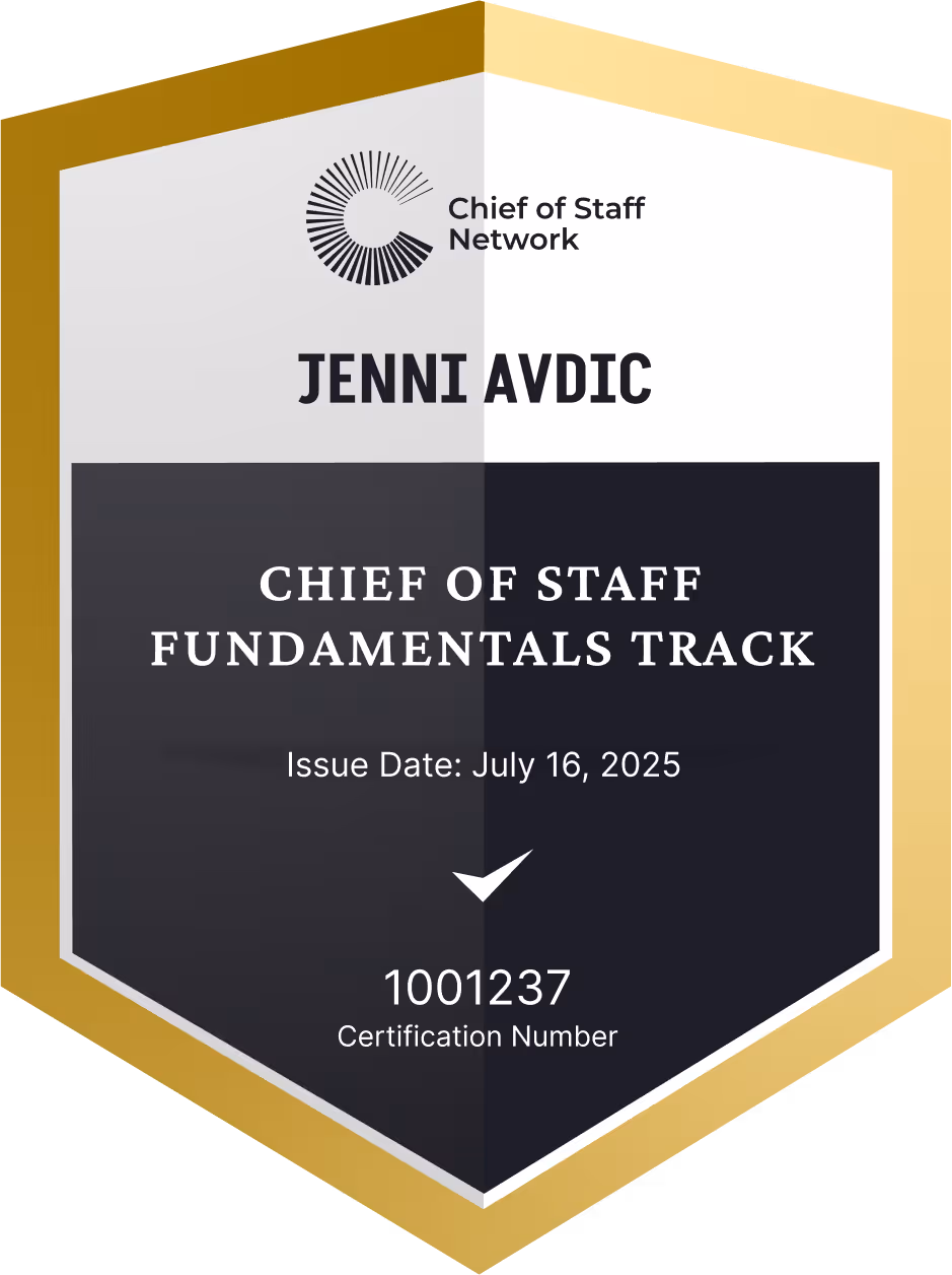 Chief of Staff Fundamentals Track (Jenni Avdic)