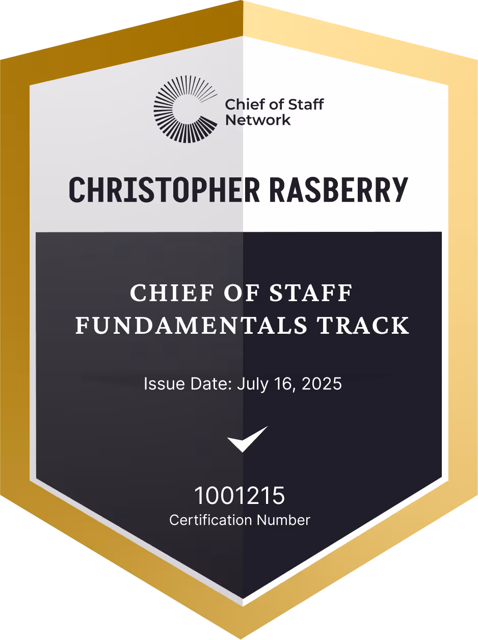 Chief of Staff Fundamentals Track (Christopher Rasberry)