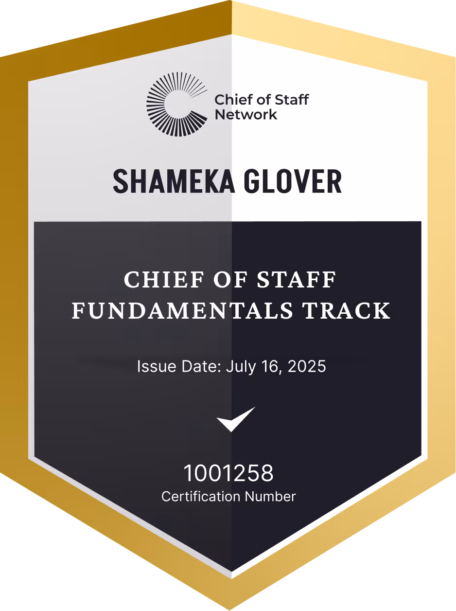Chief of Staff Fundamentals Track (Shameka Glover)