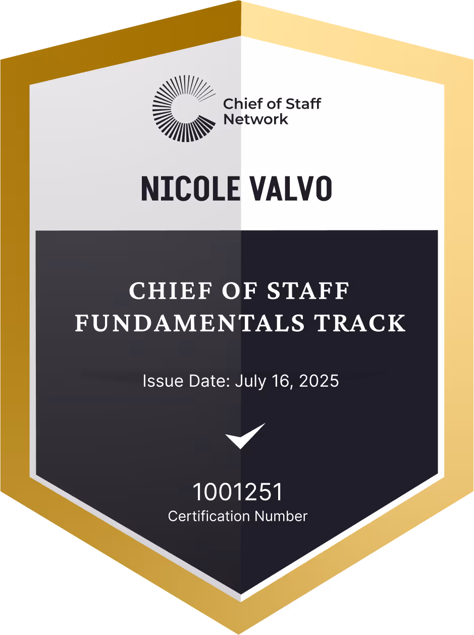 Chief of Staff Fundamentals Track (Nicole Valvo)