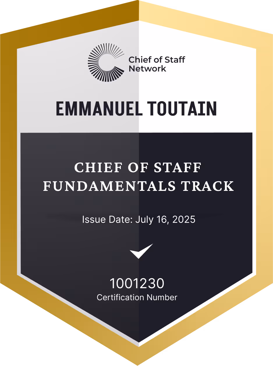 Chief of Staff Fundamentals Track (Emmanuel Toutain)