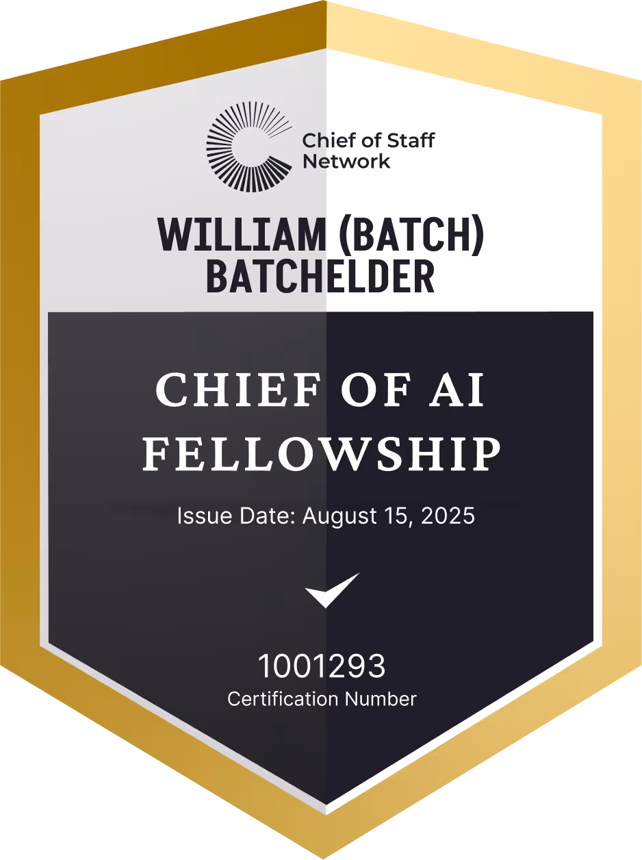 Chief of AI Fellowship (William (Batch) Batchelder)