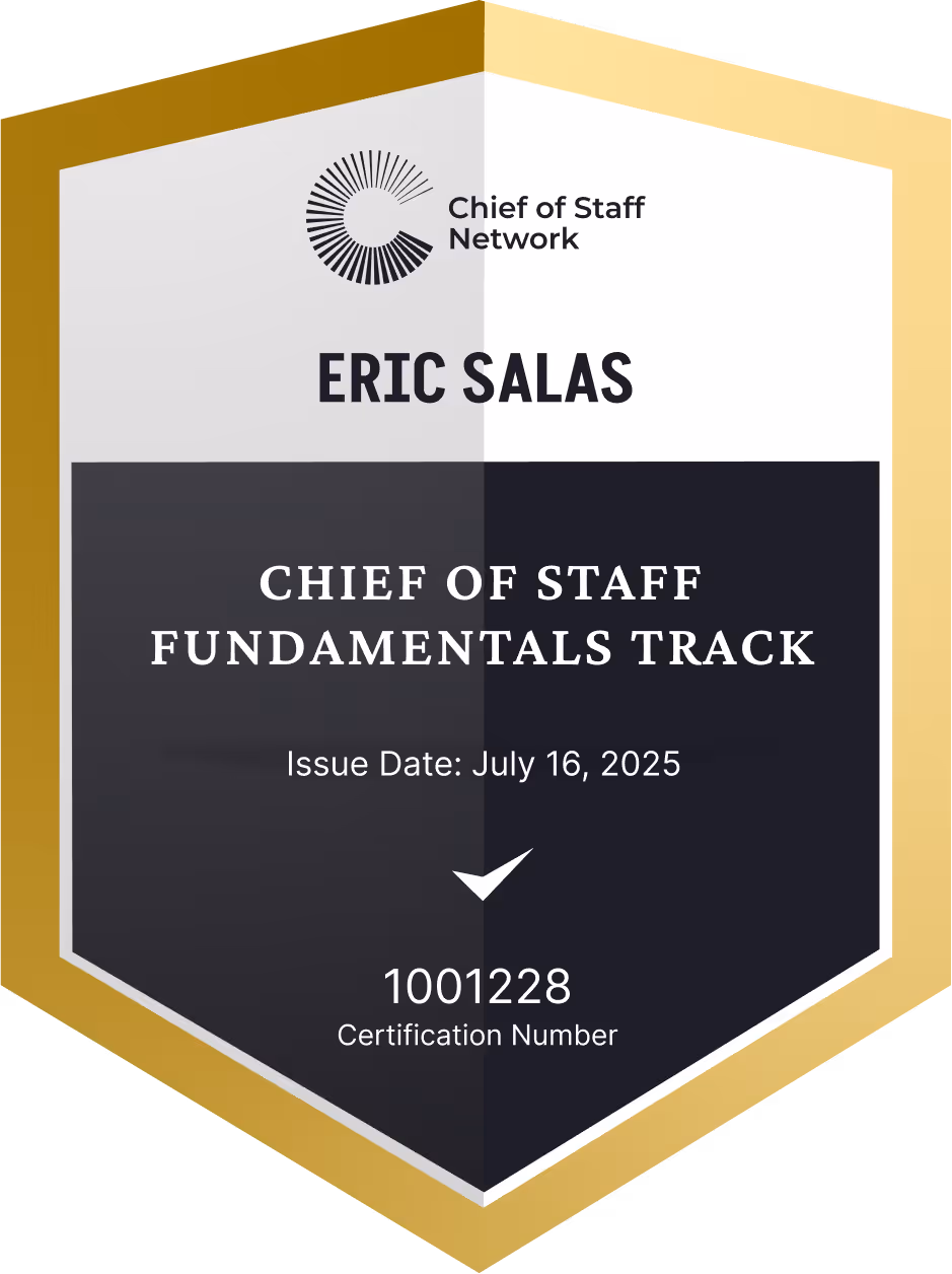 Chief of Staff Fundamentals Track (Eric Salas)