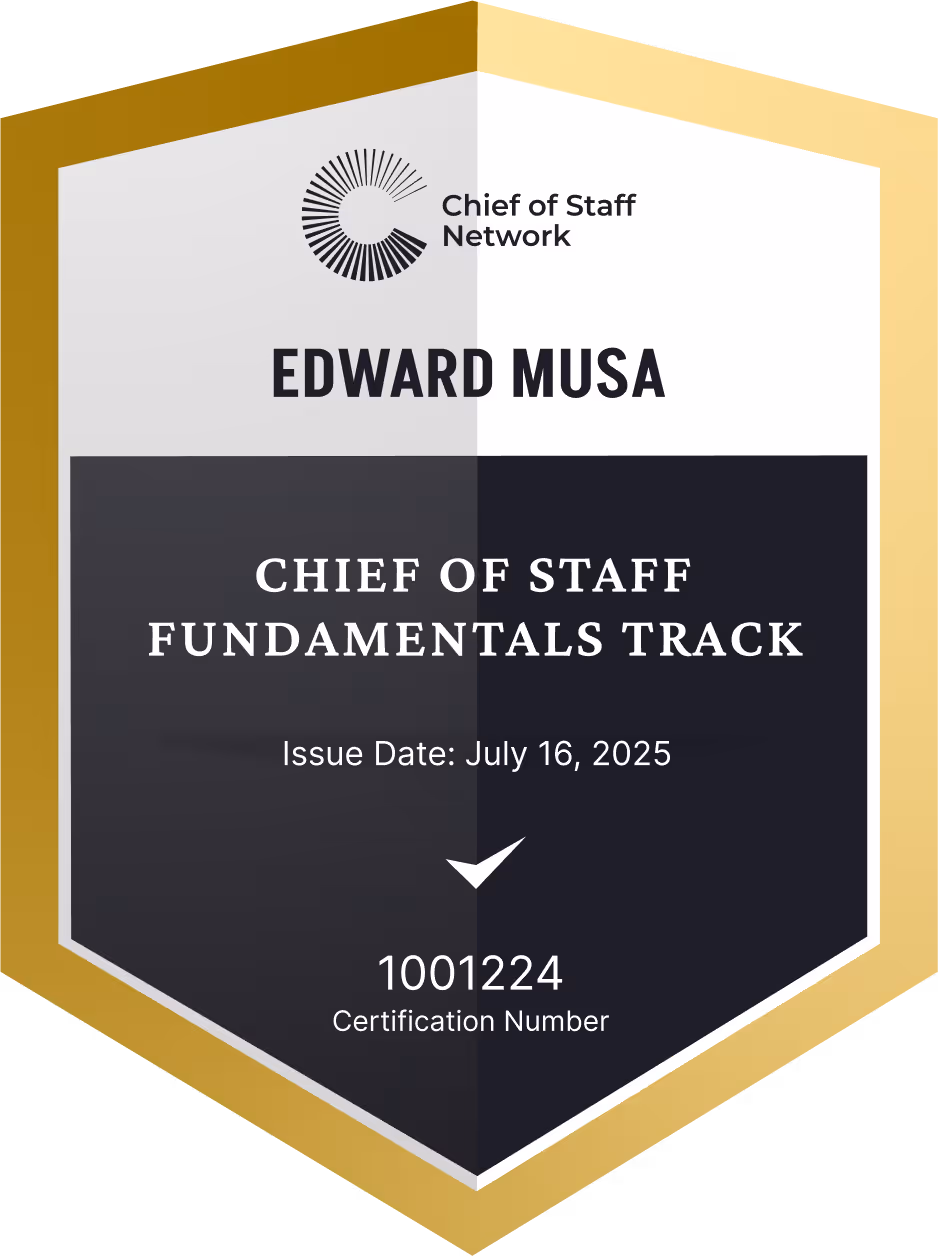 Chief of Staff Fundamentals Track (Edward Musa)