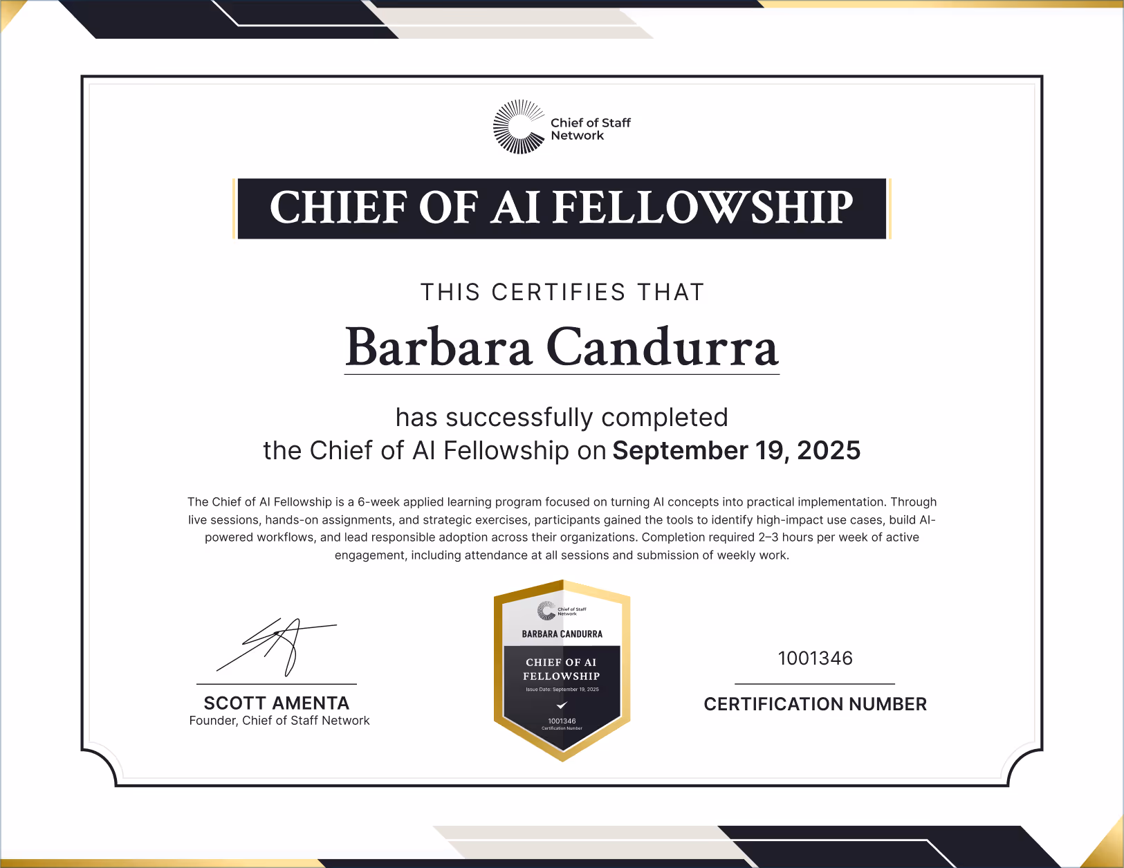 Chief of AI Fellowship (Barbara Candurra)