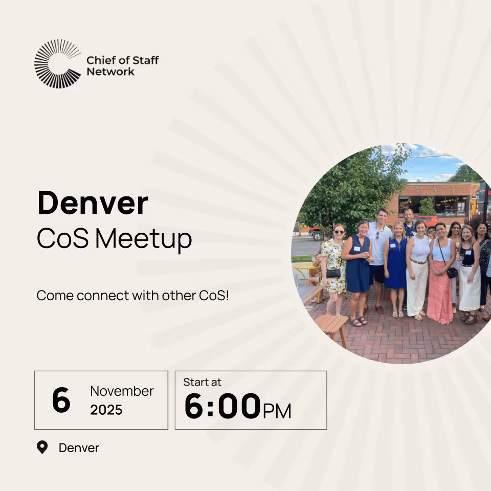 Denver Chief of Staff Meetup (Thursday November 6)