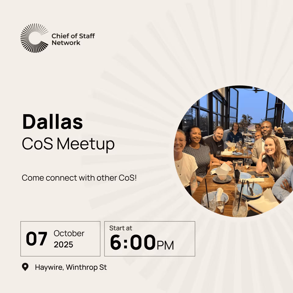 Dallas Chief of Staff Meetup (Tues Oct 7)