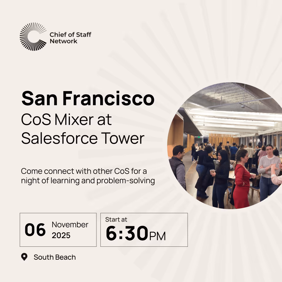 Chief of Staff SF Mixer (Thurs November 6)