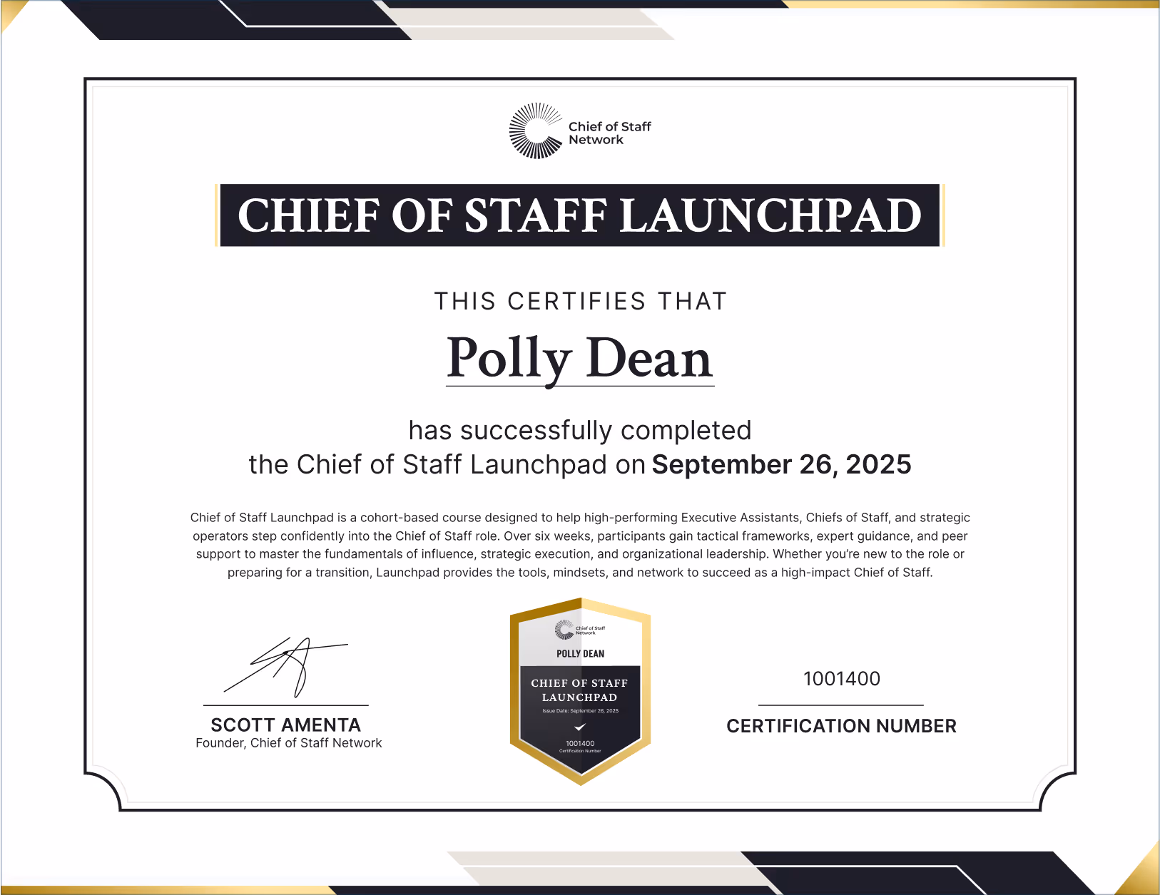 Chief of Staff Launchpad (Polly Dean)