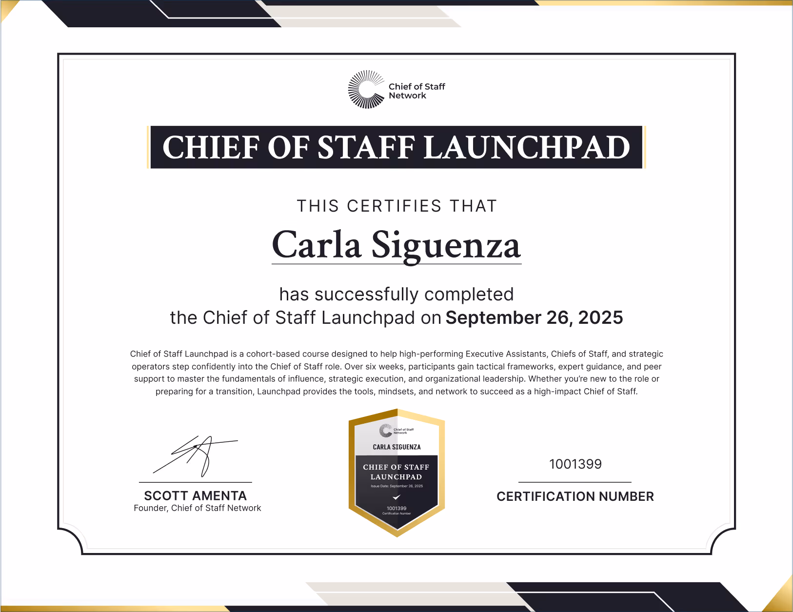 Chief of Staff Launchpad (Carla Siguenza)