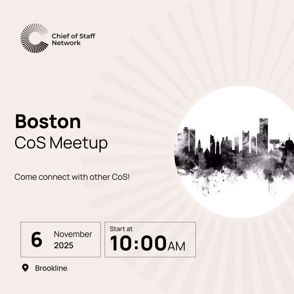 Boston Chief of Staff Meetup (Thursday 11/6)