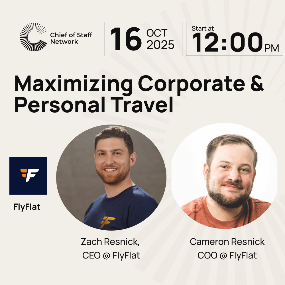Maximizing Corporate and Personal Travel (Secret strategies, points tactics, and more!) with the CEO and COO at FlyFlat