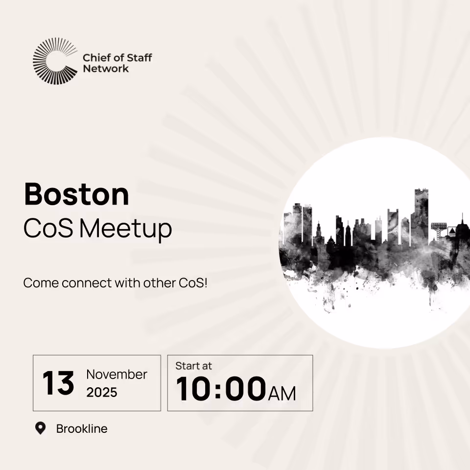 Boston Chief of Staff Meetup (Thursday 11/13)