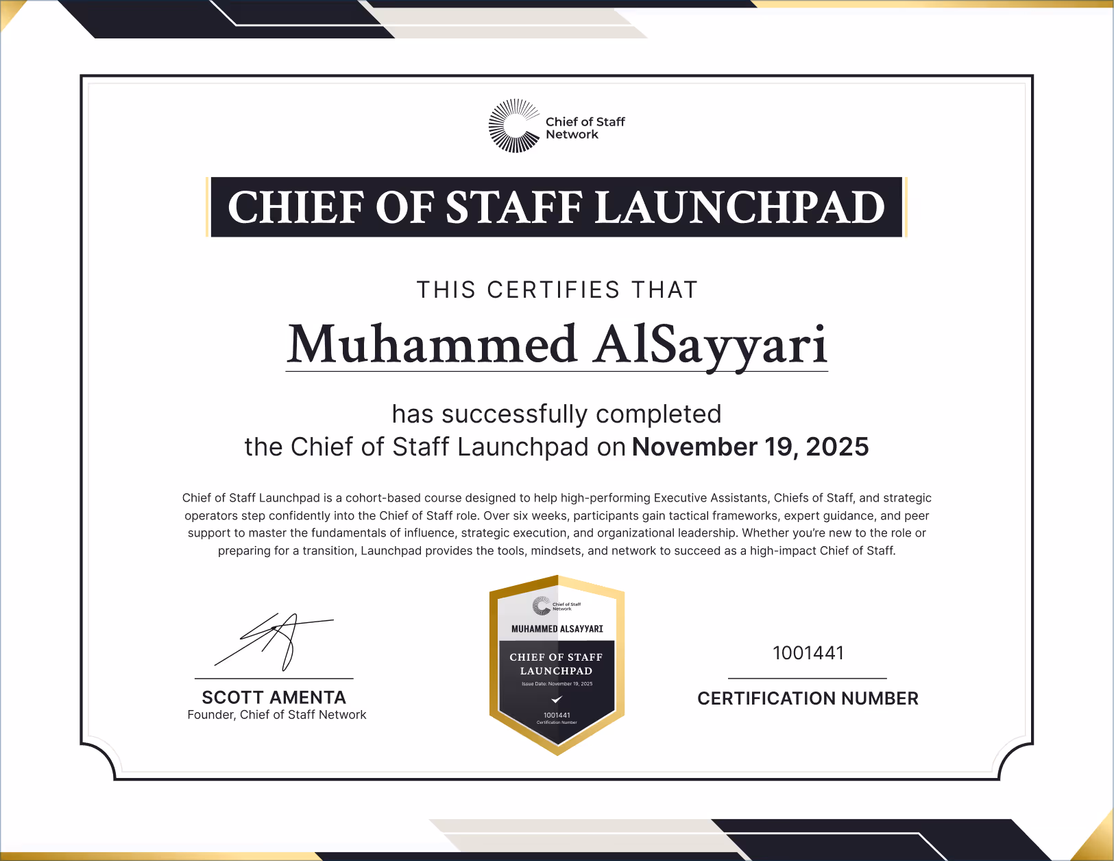Chief of Staff Launchpad (Muhammed AlSayyari)