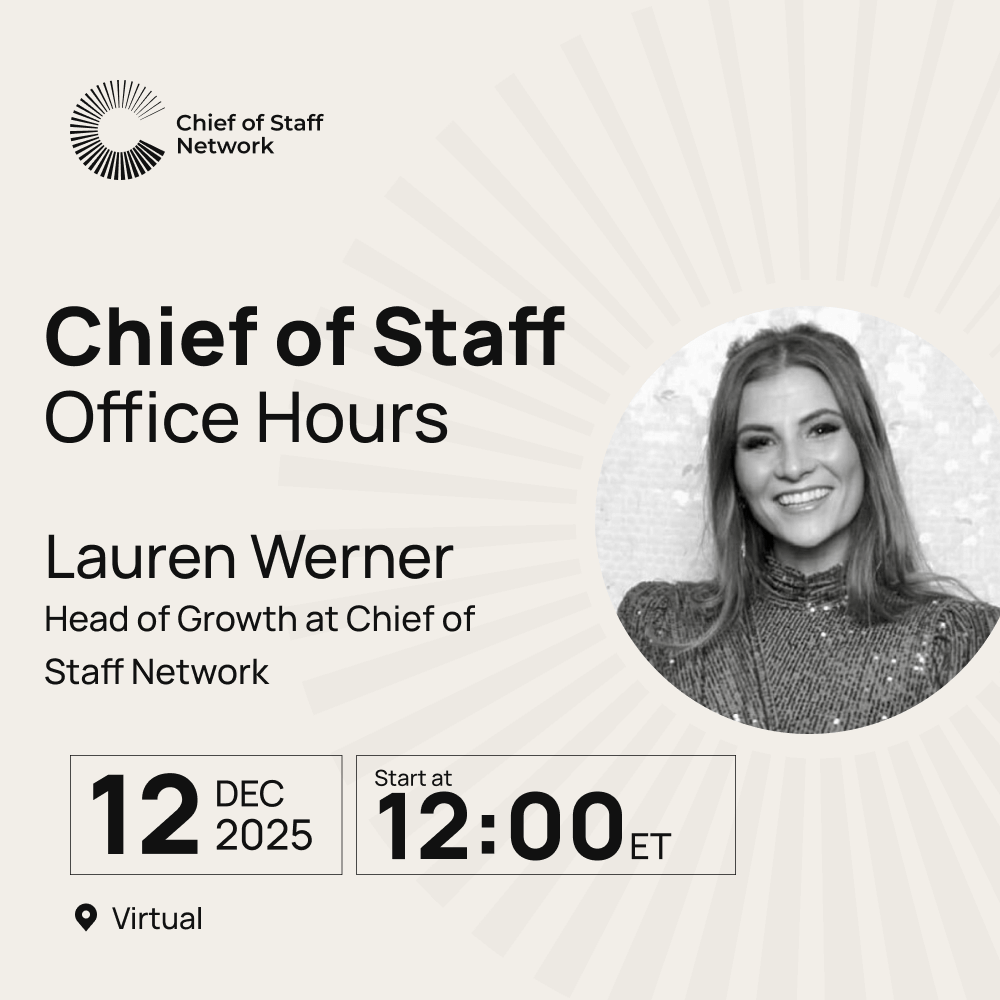 Chief of Staff Office Hours (Dec 12)