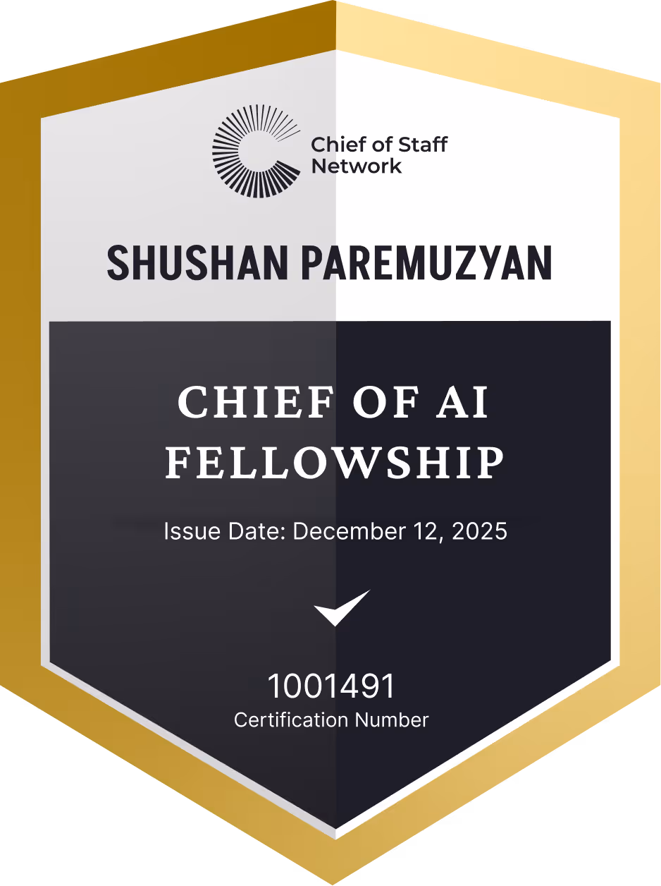 Chief of AI Fellowship (Shushan Paremuzyan)