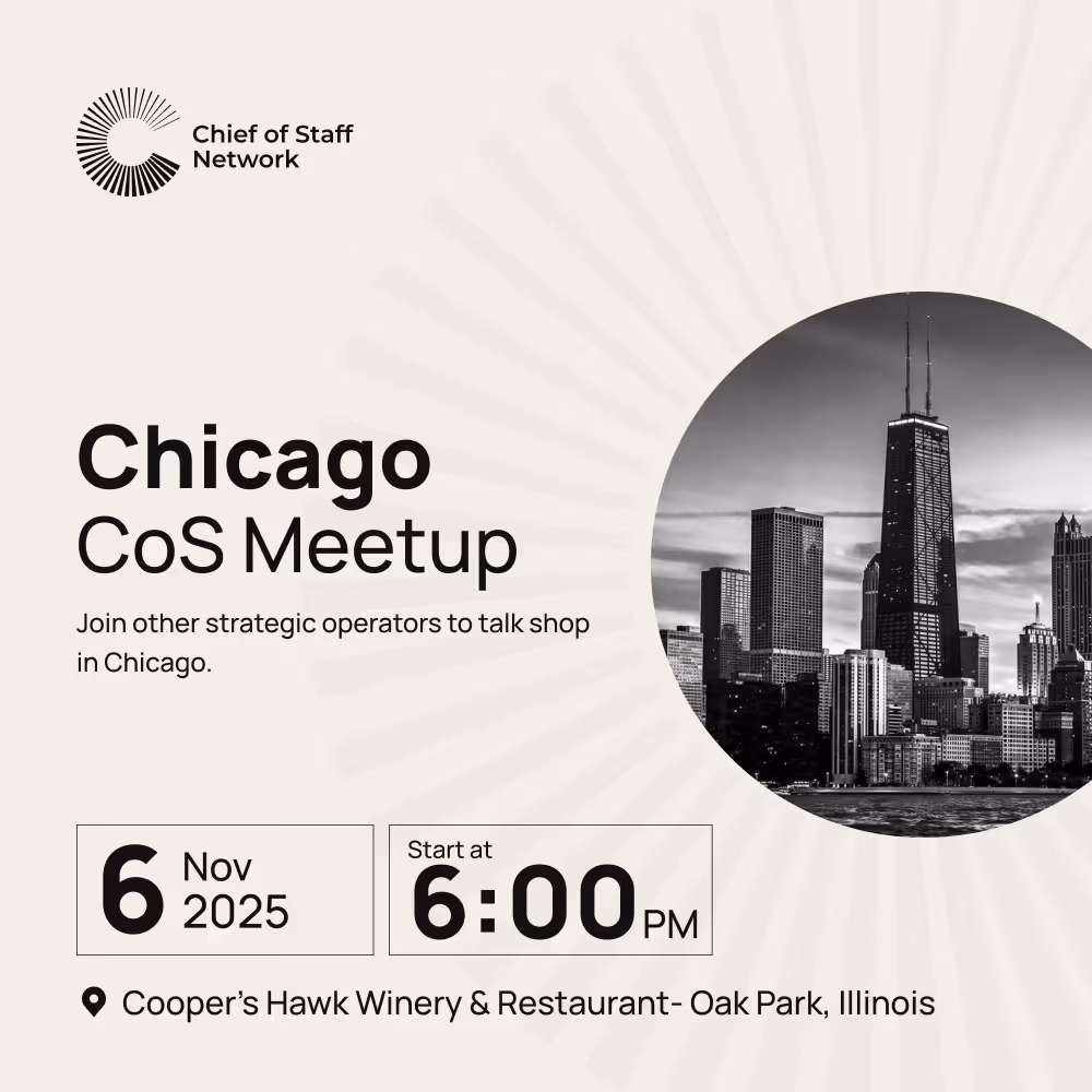 Chicago Chief of Staff Meetup (Thurs Nov 6)