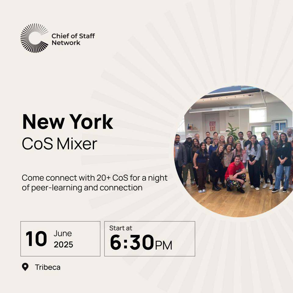 Chief of Staff NYC Mixer (Tues June 10th)