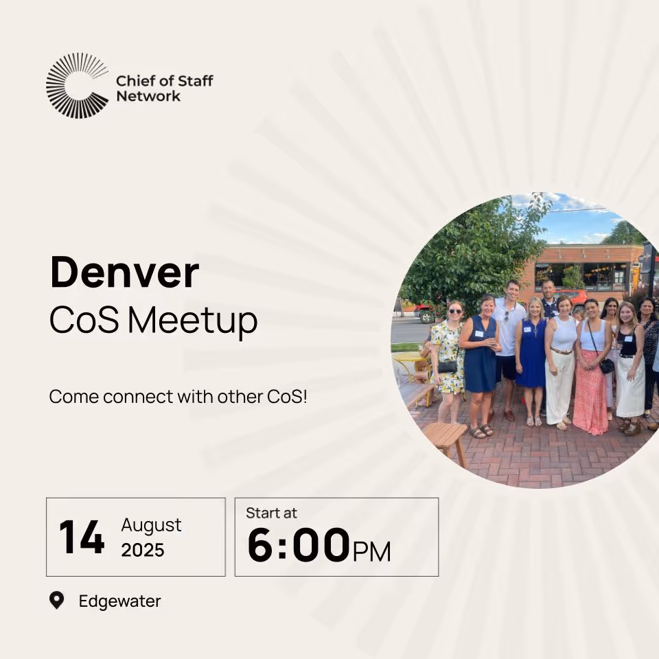 Denver Chief of Staff Meetup (Thursday August 14)