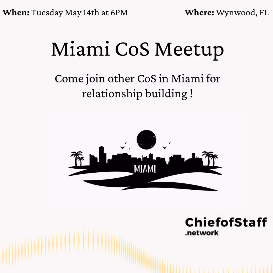 Miami CoS Meetup (Tues 5/14)