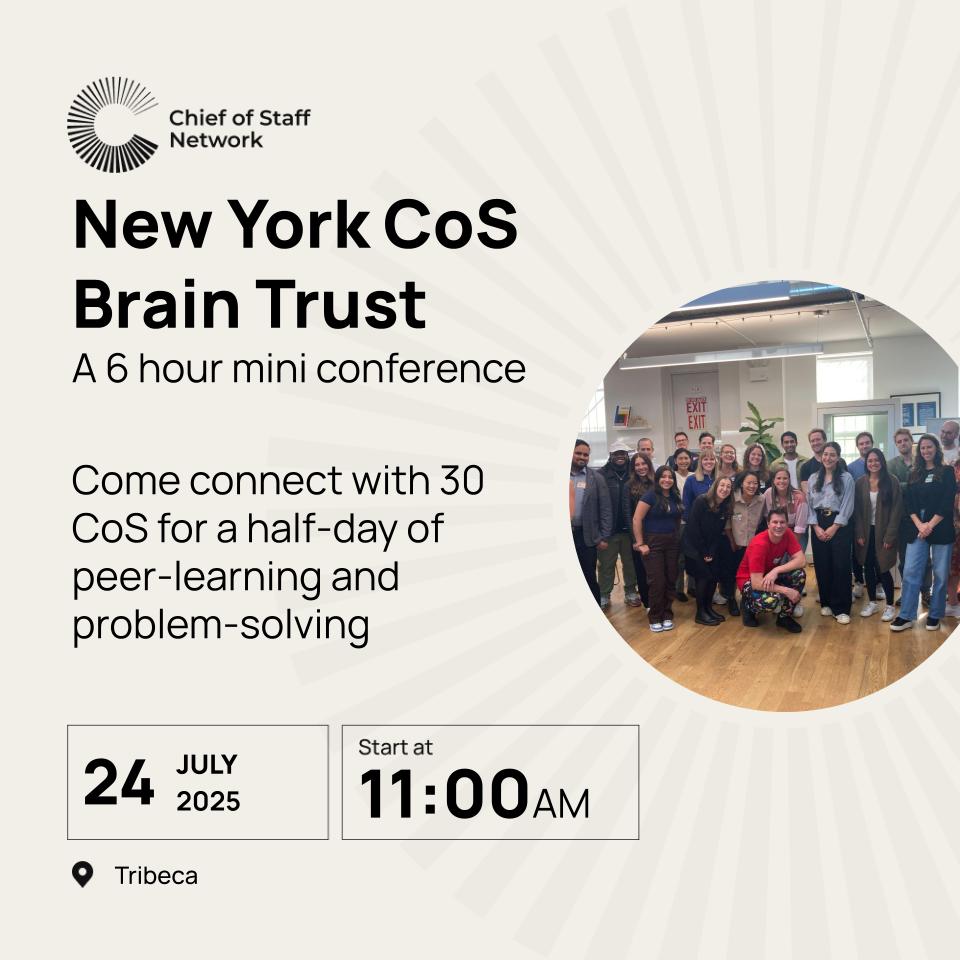 NYC CoS Brain Trust Mini-Conference (Thurs July 24)