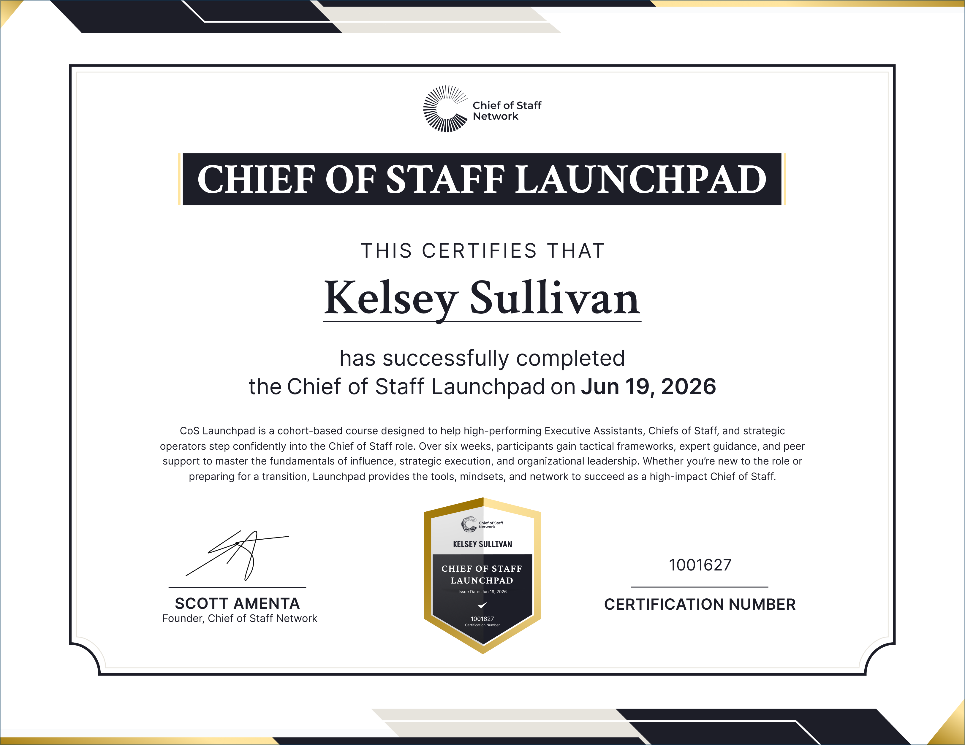 Chief of Staff Launchpad (Kelsey Sullivan)