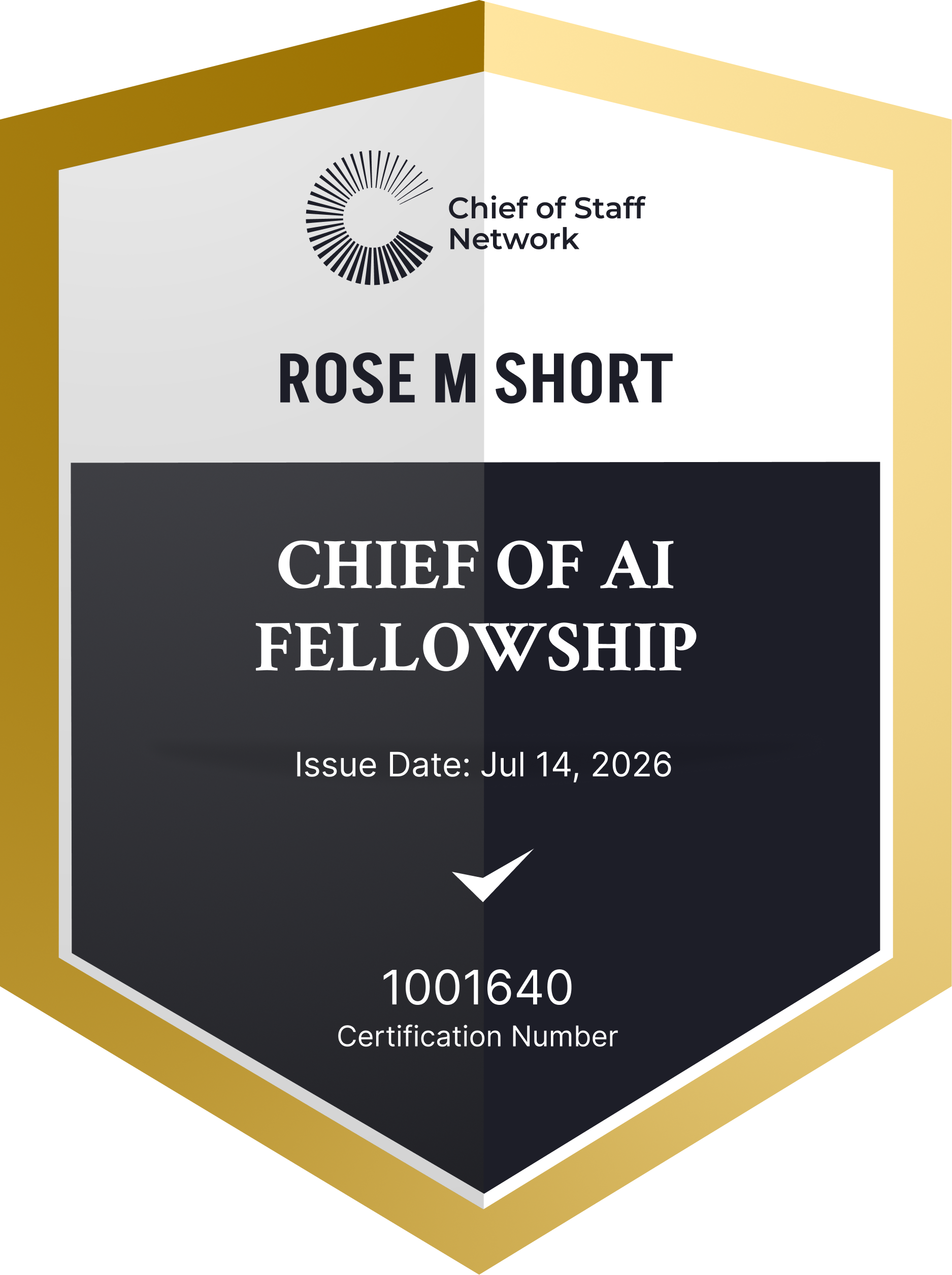 Chief of AI Fellowship (Rose M Short)