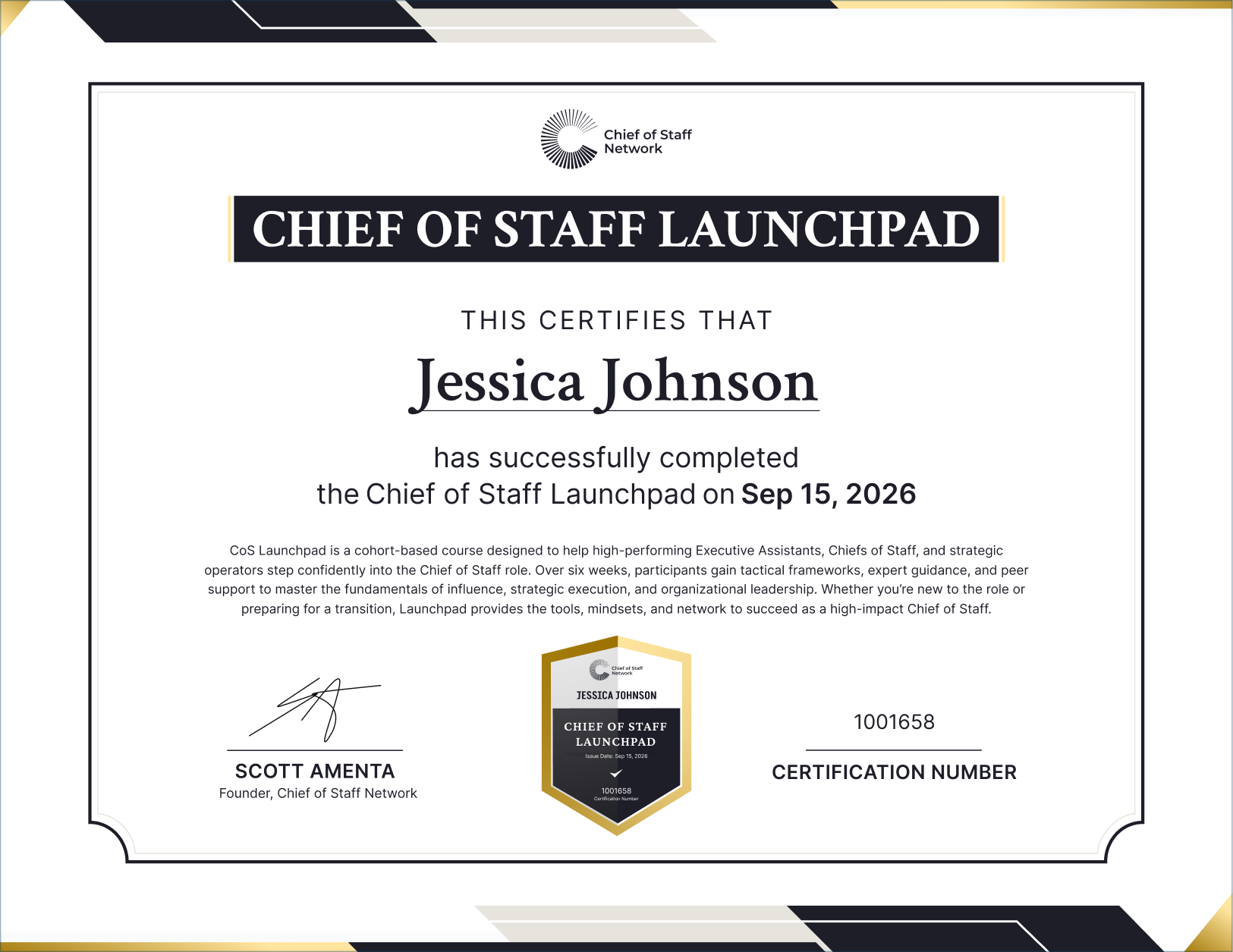 Chief of Staff Launchpad (Jessica Johnson)