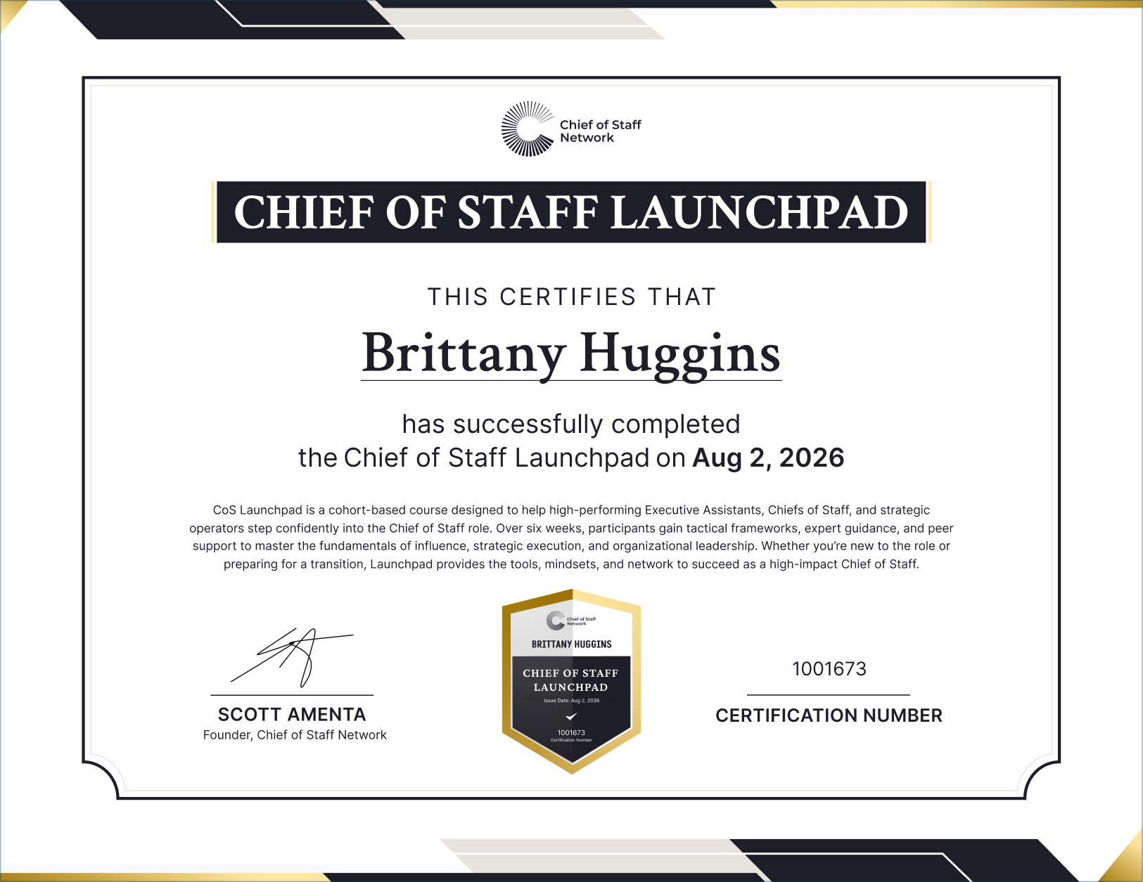 Chief of Staff Launchpad (Brittany Huggins)