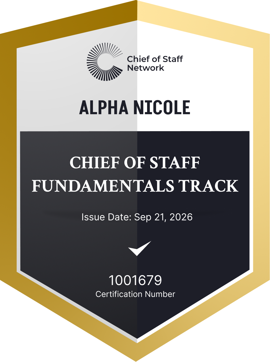 Chief of Staff Fundamentals Track (Alpha Nicole)