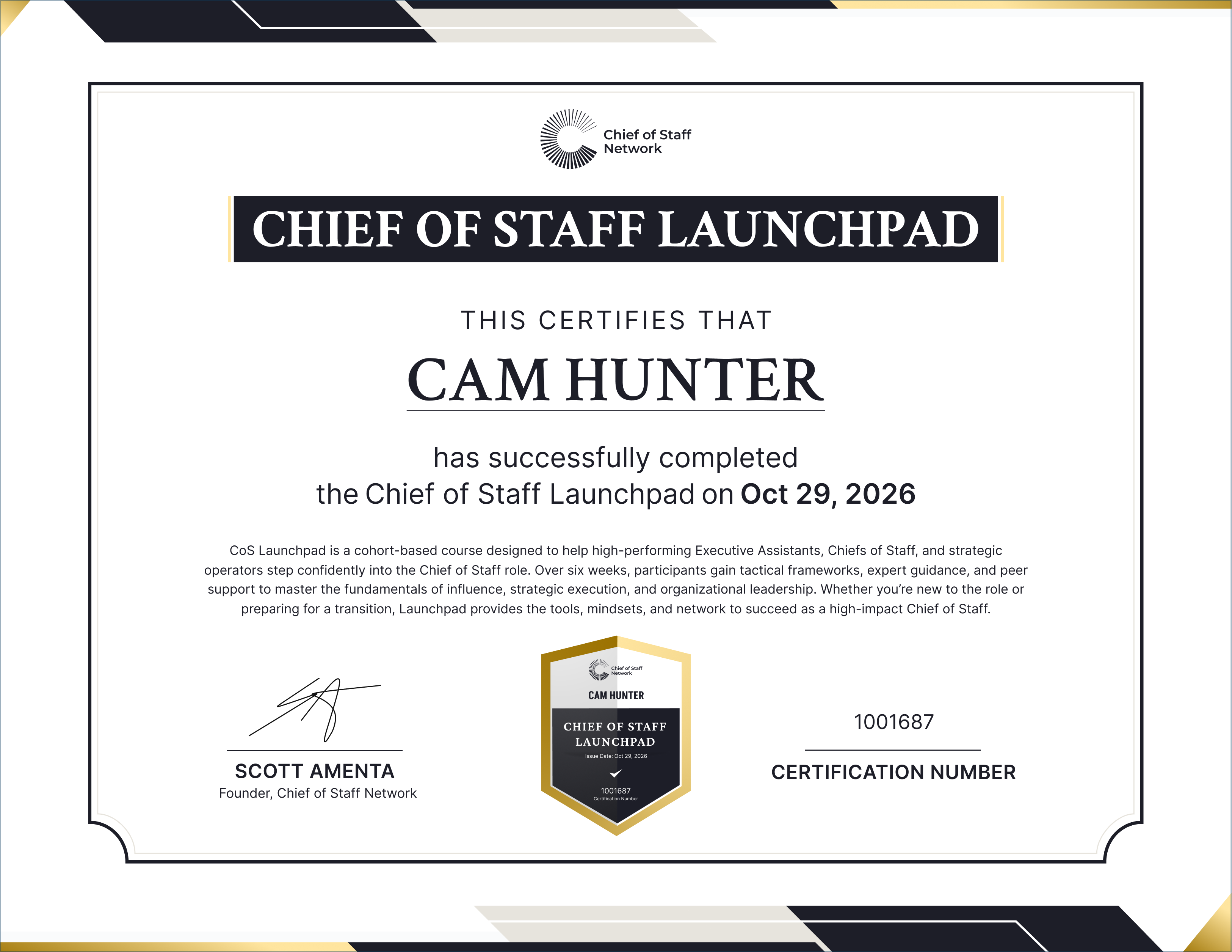 Chief of Staff Launchpad (Cam Hunter)