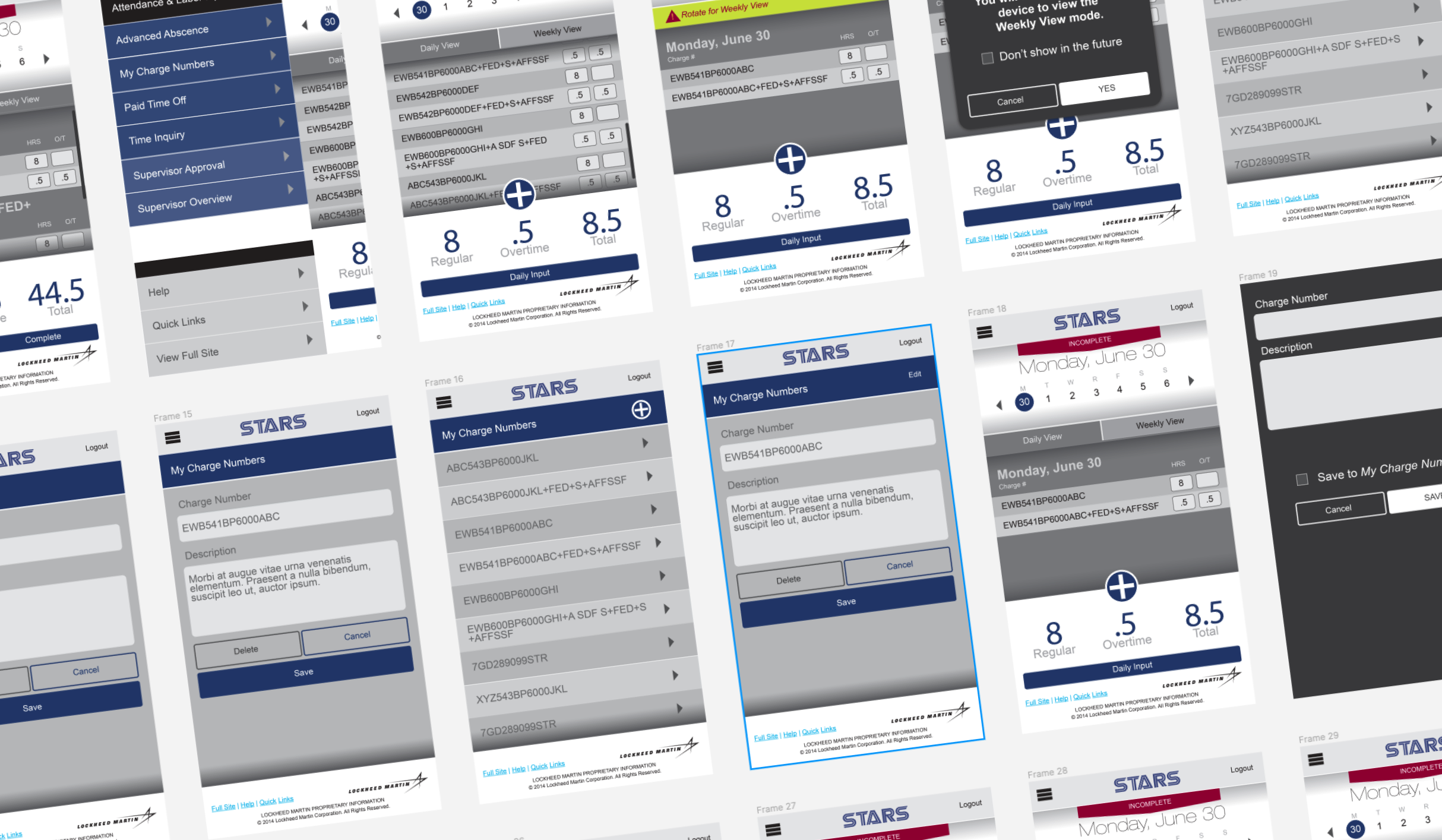 An image containing a grid of screens from LM Stars Application