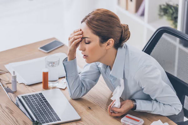 woman suffering from Chronic runny nose