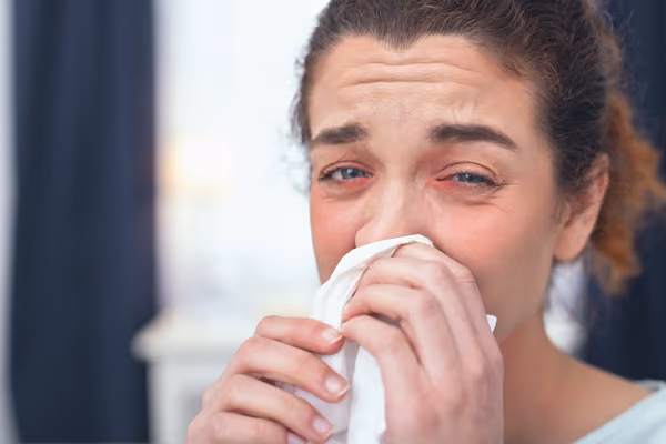 woman suffering from Chronic rhinitis