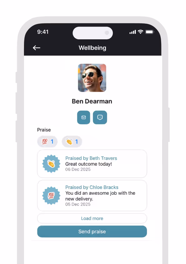 praise mobile screen