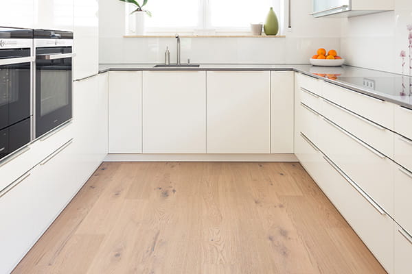 Kitchen with wood flooring