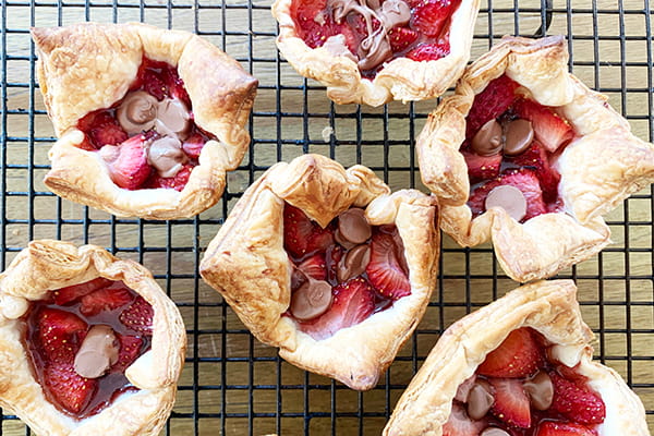 Strawberry and chocolate tarts