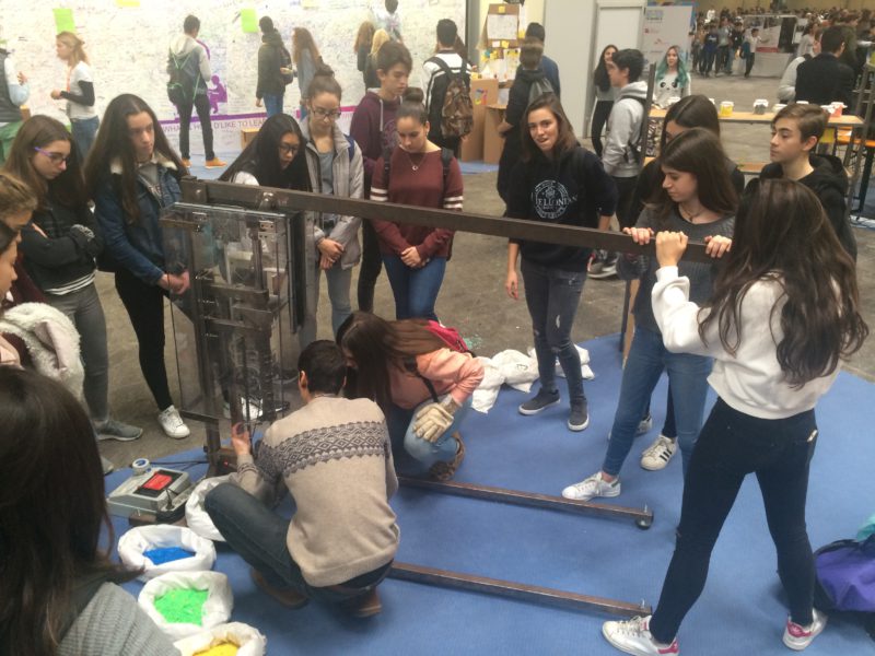 teens using an injection machine