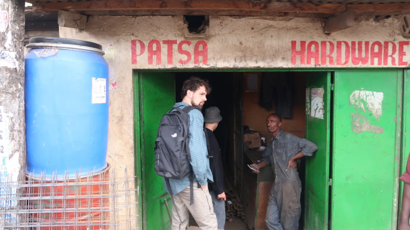 men buying materials