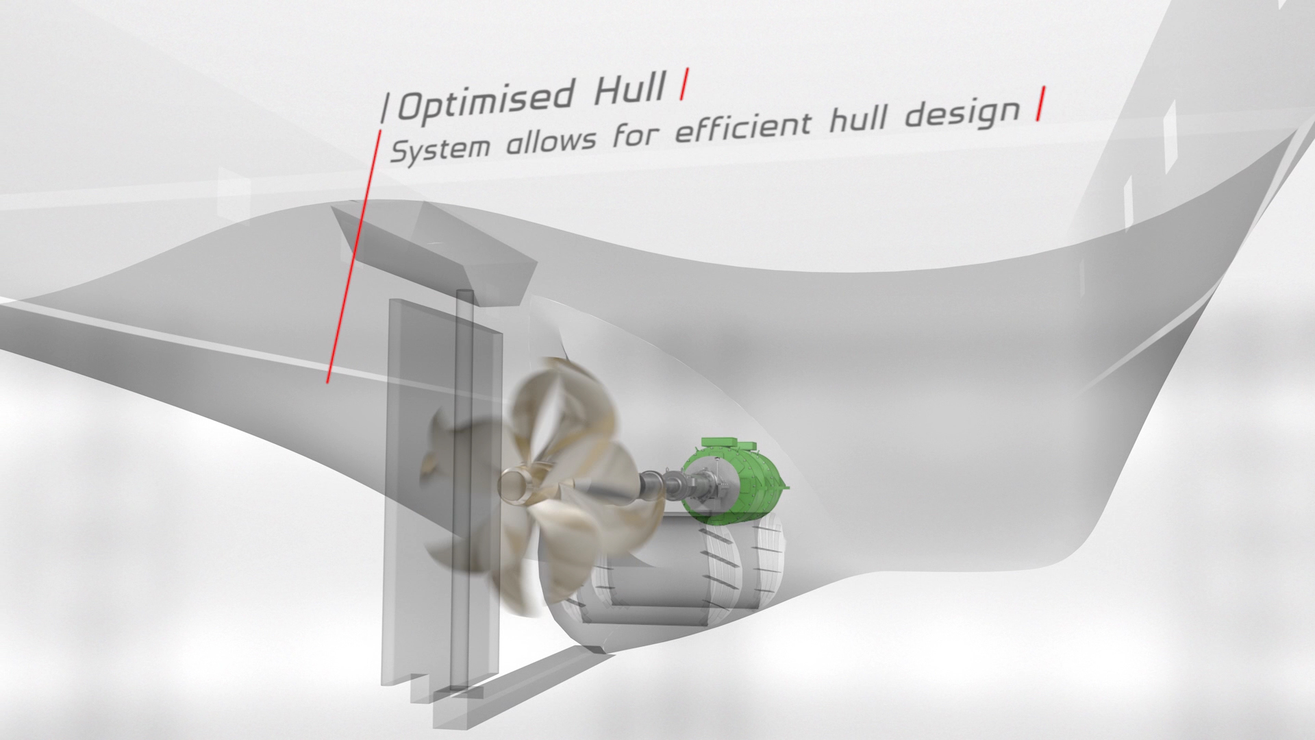 Brunvoll CRP Contra Rotating Propeller in hull design