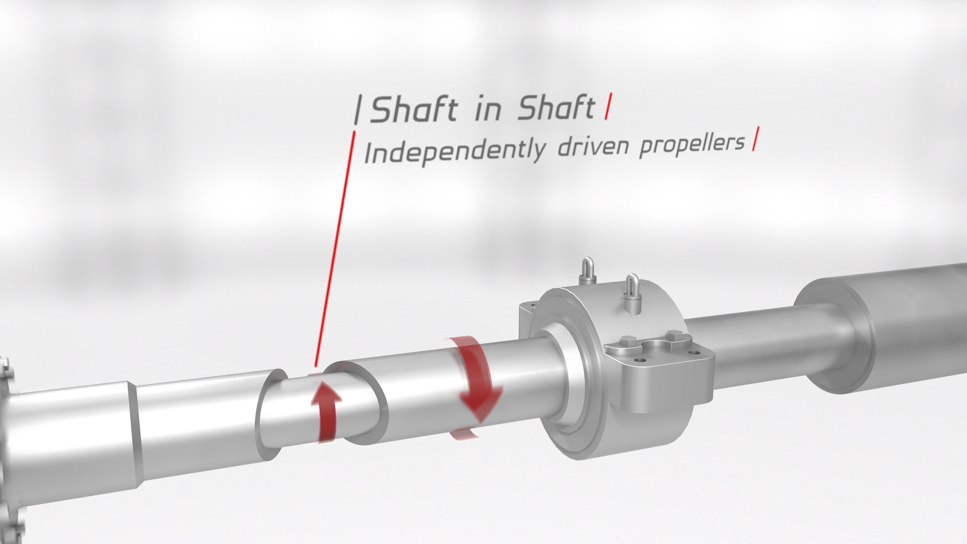Brunvoll CRP Contra Rotating Propeller Shaft in Shaft arrangement