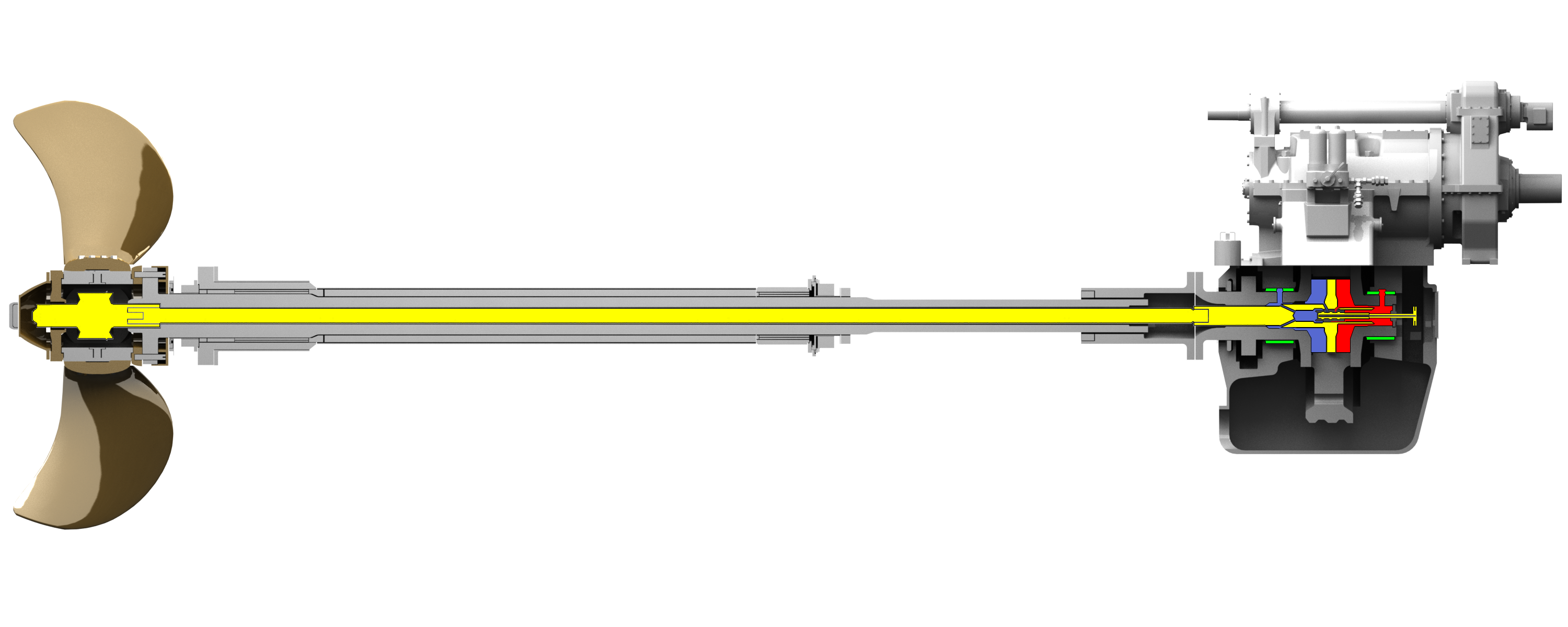 Brunvoll CP Propeller system with push-pull rod and servo system in gearbox